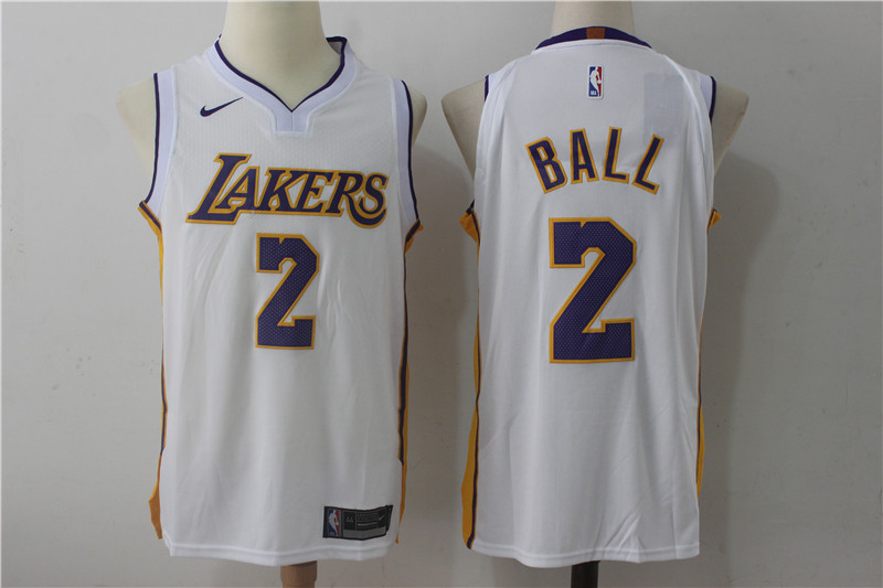 Men Los Angeles Lakers #2 Lonzo Ball White New Nike Season NBA Jerseys->women nfl jersey->Women Jersey